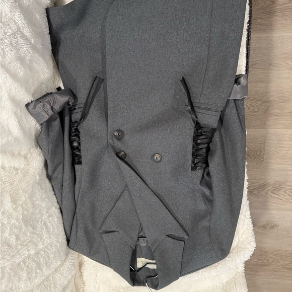 Women's Blue Double-Breasted Jacket - Picture 4 of 6